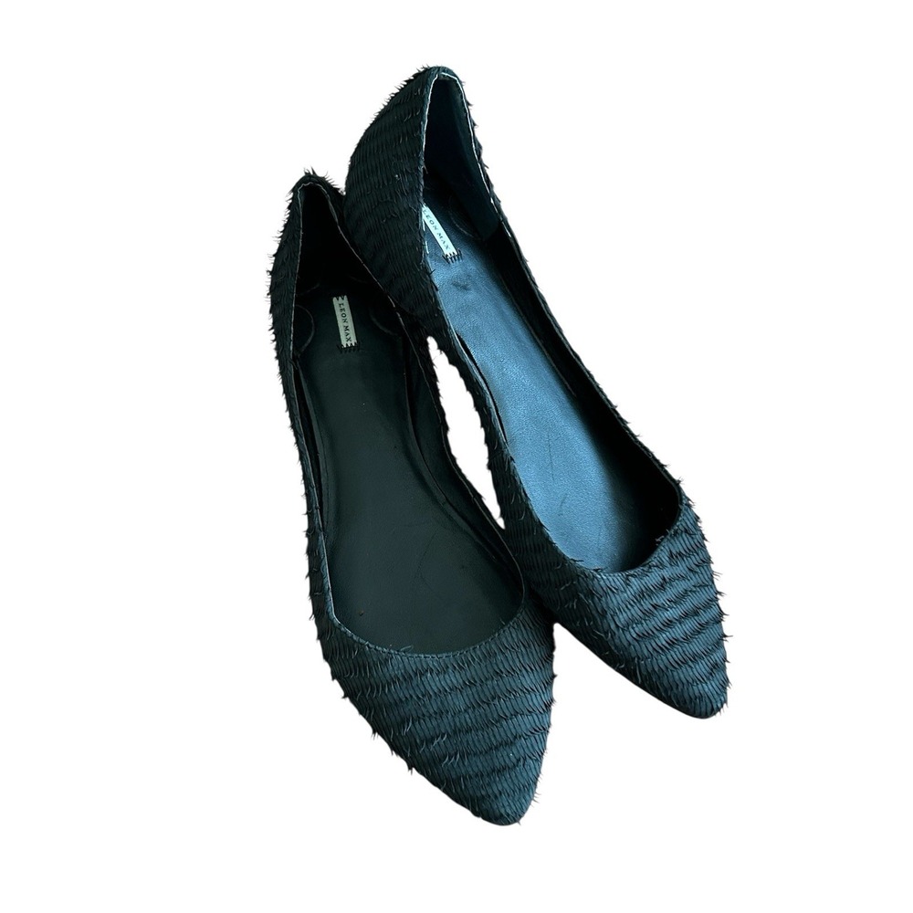 Leon Max Textured Shaggy Flats Women's Designer Slip On‎ Shoes Size